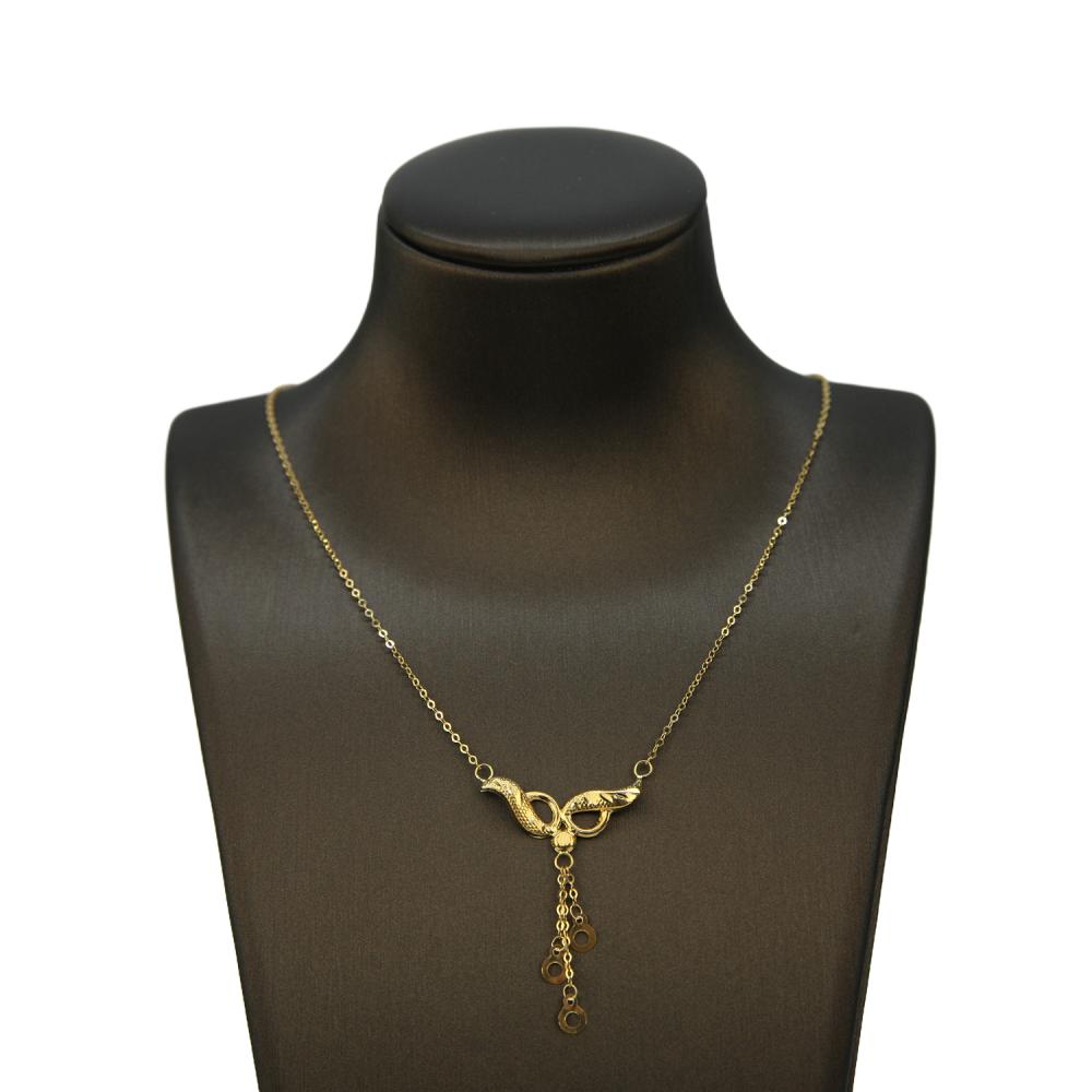 عقد ذهب عيار 21 بتصميم ناعم وتعليقة متداخلة من كوجك للذهب والمجوهرات