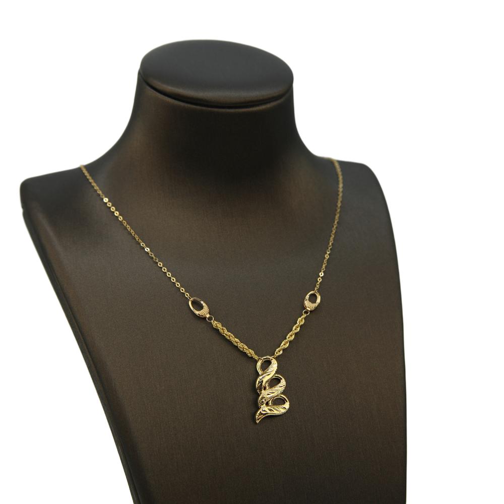 عقد ذهب عيار 21 نسائي تصميم عصري مميز من كوجك للذهب والمجوهرات