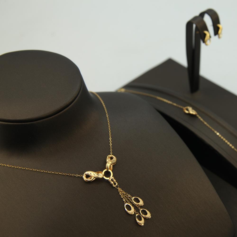 طقم ذهب عيار 21 تصميم سلاسل ناعم من كوجك للذهب والمجوهرات