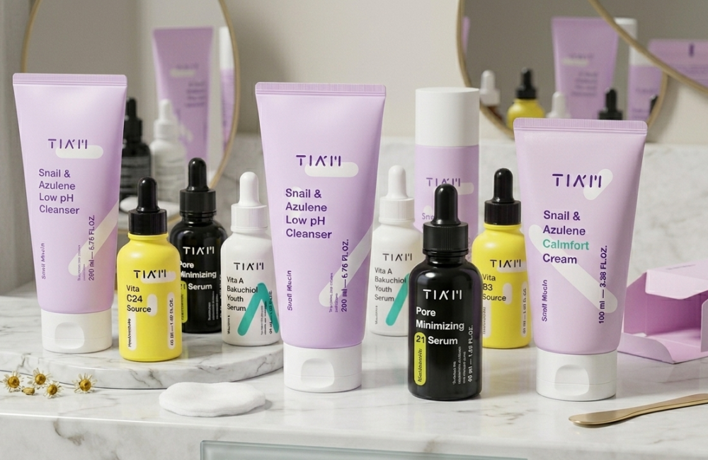 روتين عناية بالبشرة كوري باستخدام منتجات TIAM