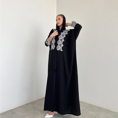 عباية سوداء دانتيل #66