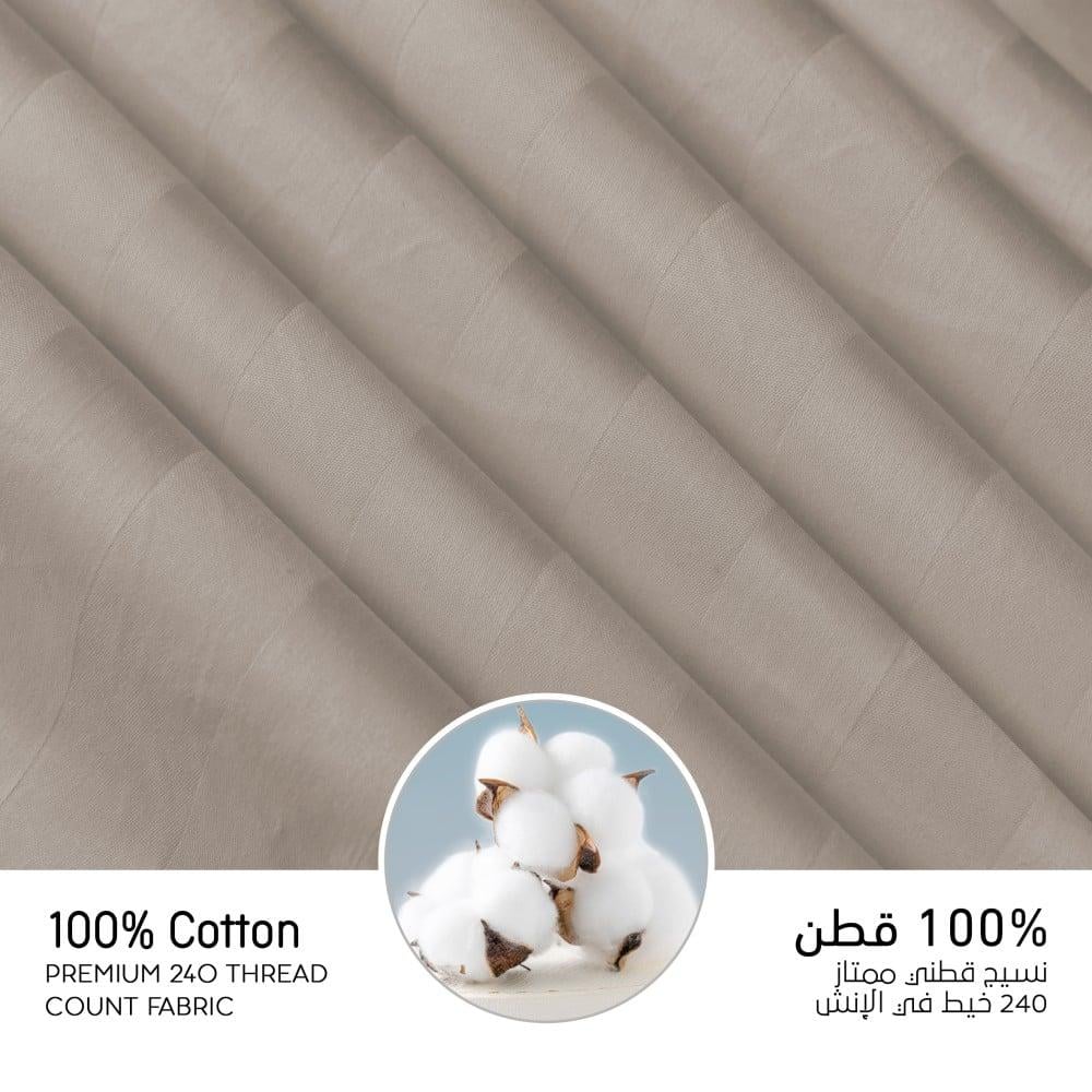 مفرش فندقي قطن فاخر مزدوج لون رمادي جديد