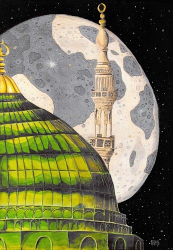 طلع البدر علينا مطبوعة على كانفاس
