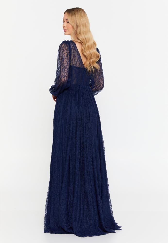 فستان سهرة أكتاف طويلة