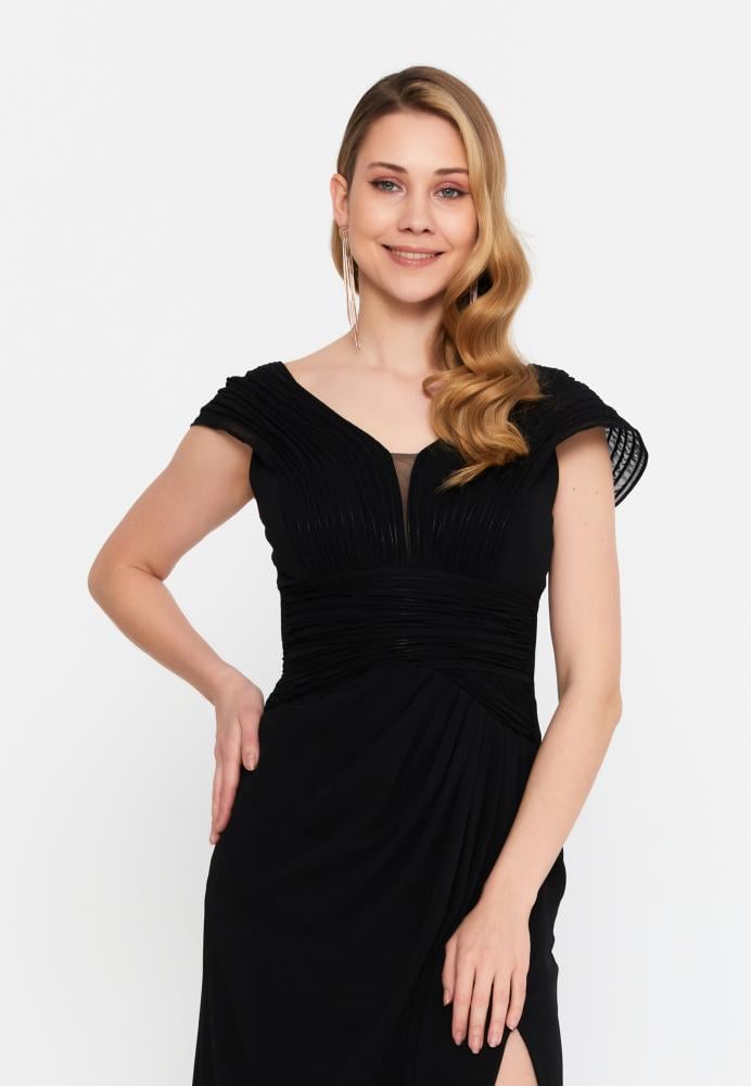 فستان زفاف طويل بدون أكمام من الشيفون بتصميم حورية البحر