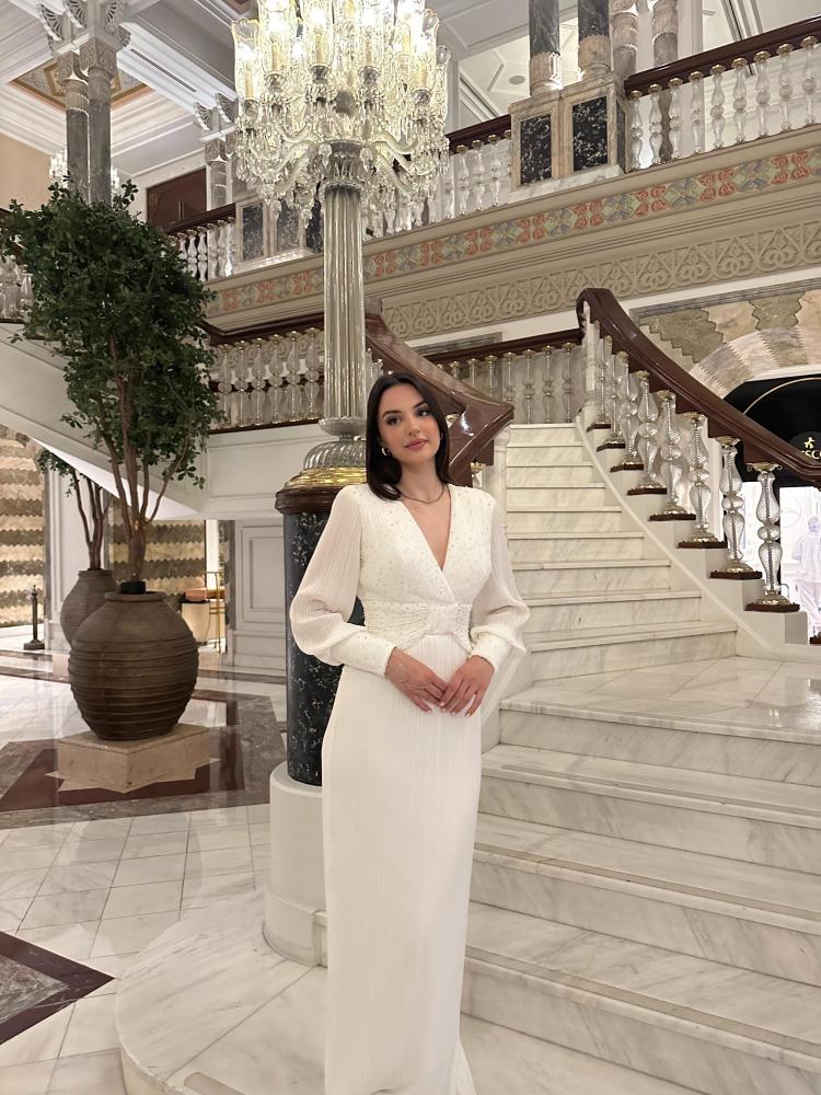 فستان ميدي مخطط