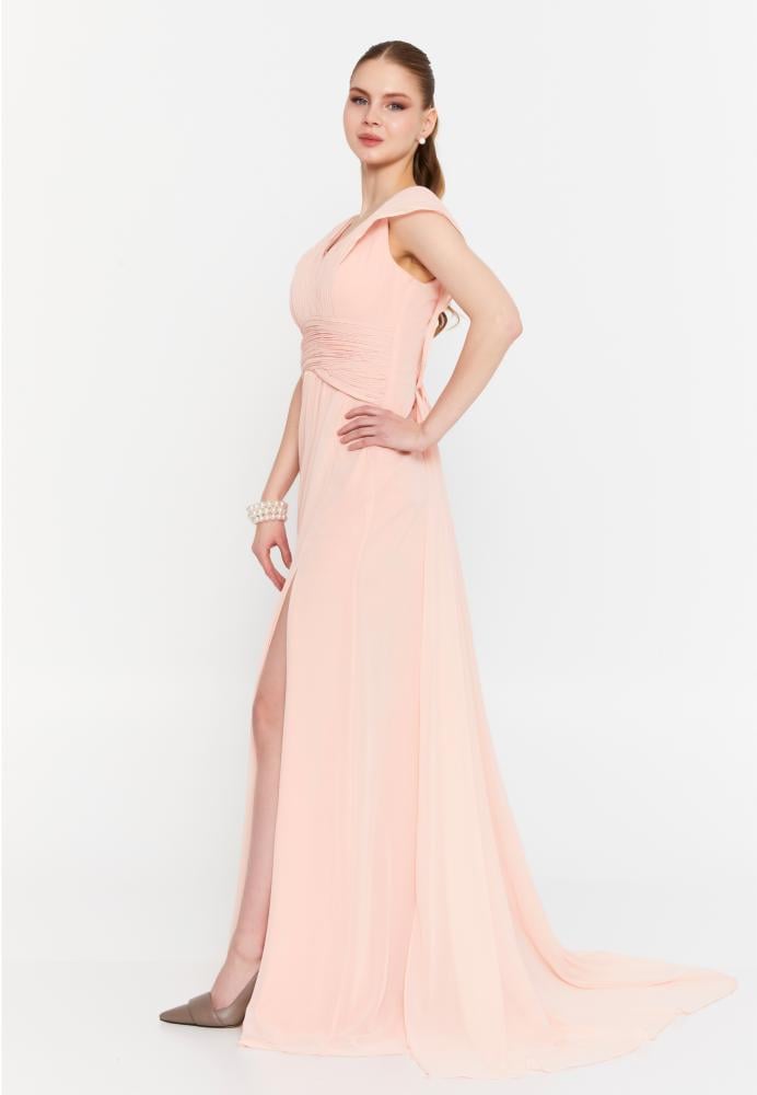 فستان زفاف طويل بدون أكمام من الشيفون بتصميم حورية البحر