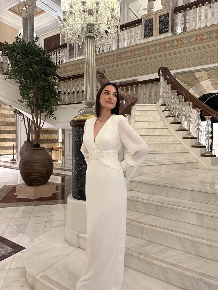 فستان ميدي مخطط