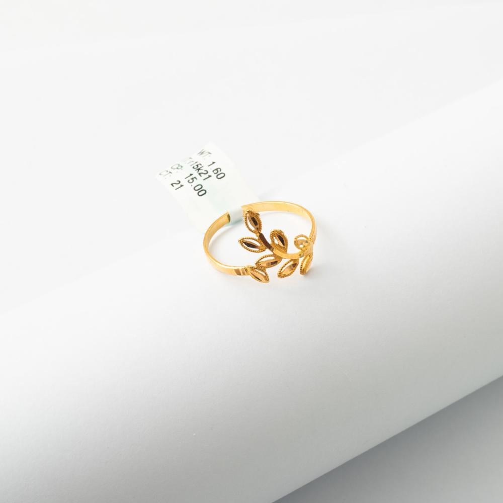 خاتم تصميم غصن الزيتون ذهب عيار 21