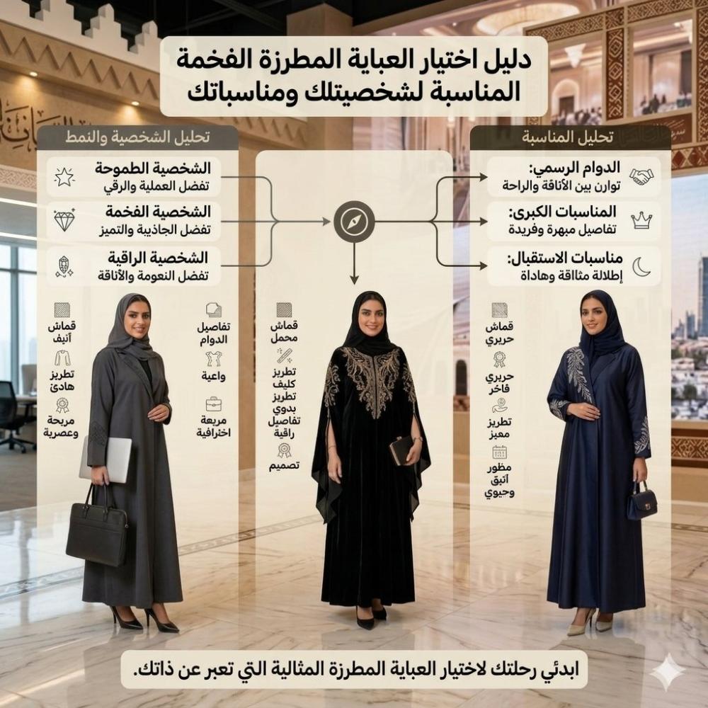 كيف تختارين عباية مطرزة فخمة