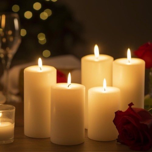 شمع غير معطر, لون طبيعي 6 حبات