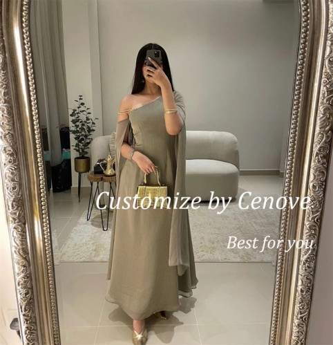 فستان سهرة رسمي من الشيفون من Cenove بكتف واحد بال...