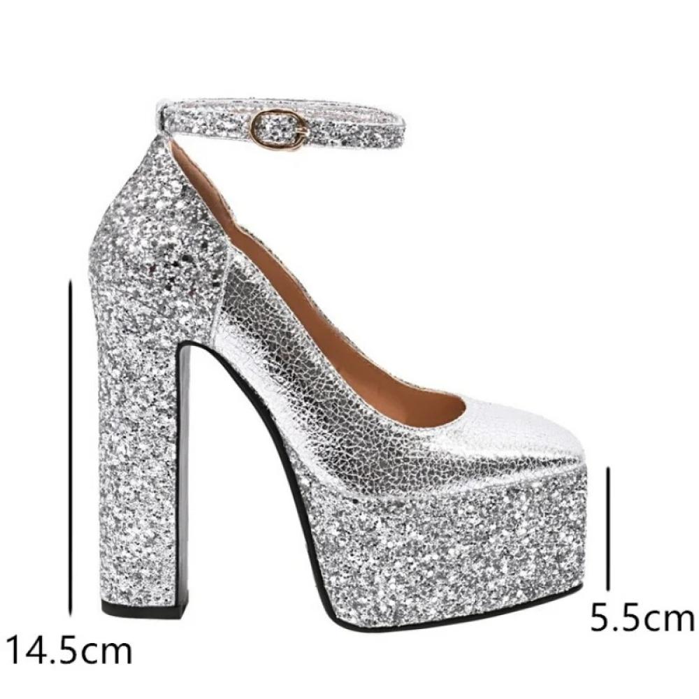 Silver Glitter Pumps