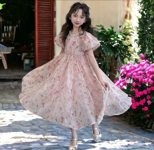 ملابس قصيرة الأكمام الأزهار لطفلة صغيرة ، فساتين ا...