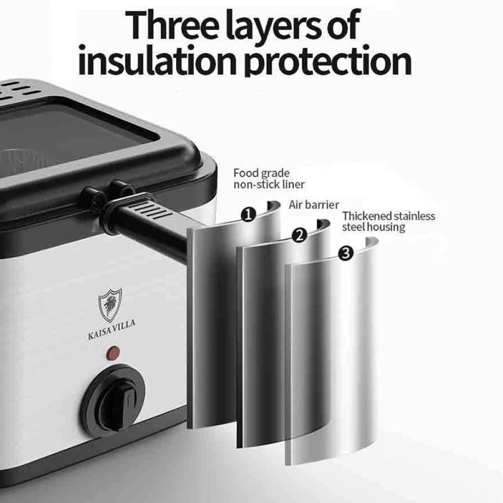 110V220V الكهربائية المقلاة العميقة 2.5L الفرنسية فريه آلة فرن النفط إناء/قدر المقلية الدجاج شواء قابل للتعديل ترموستات المطبخ الطبخ