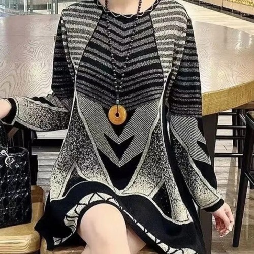 المرأة خمر فضفاض محبوك سترة ، طويلة الأكمام البلوف...