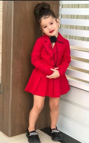 سترة الأطفال طويلة الأكمام ومجموعة Miniskirt ، معط...