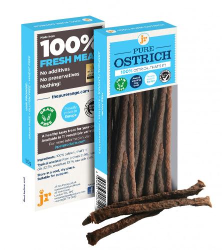 JR Products for Dogs - Ostrich Meat Training Treats 100% Fresh Tender Dried Meat - 50g