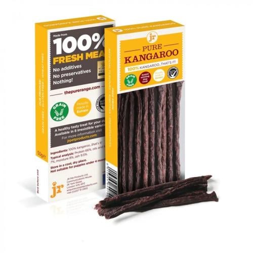 JR Products for Dogs - Kangaroo Meat Training Treats 100% Fresh Tender Dried Meat - 50g