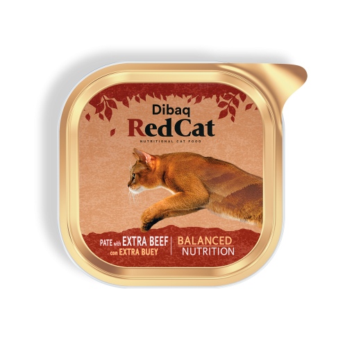Dibaq Red Cat - Balanced Wet Food for Cats, Beef Based, Whole Grain