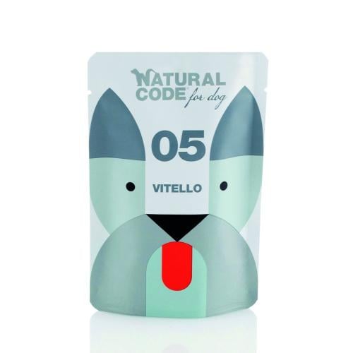Natural Code - Natural Wet Food for Adult Dogs with Veal, Coated Pouch (100g)