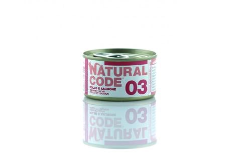 Natural Code - Natural Wet Food for Adult Cats with Chicken & Salmon Flavor (85g Can)