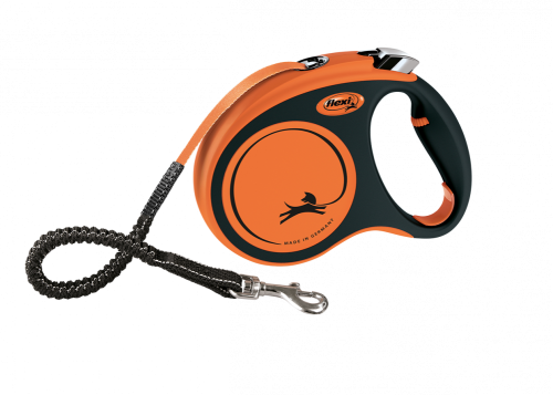 Flexi Extreme Dog Leash Medium Black/Orange (5m Length)