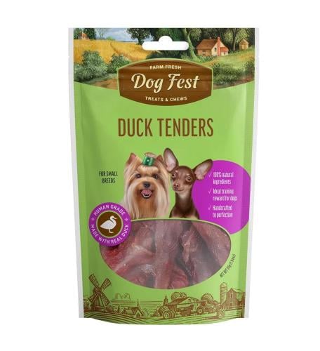 Dog Fest Tenders Duck Meat Treats for Small Dogs | Natural Slices High in Protein and Low in Fat - 55g