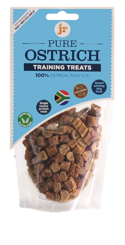 JR Products for Dogs - Ostrich Meat Training Treats 100% Fresh Dried Meat - 85g