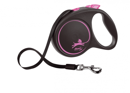 Flexi Dog Leash Black Design Large Pink (5m Length)