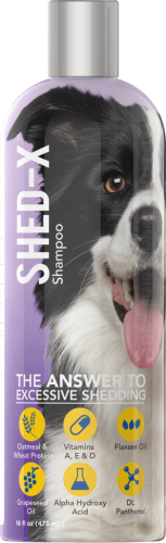 Shed-X Shampoo for Thick-Haired Dogs, Reduces Shedding - Shampoo infuses skin and coat with vitamins and antioxidants to cleanse and exfoliate excess hair, (473 ml)