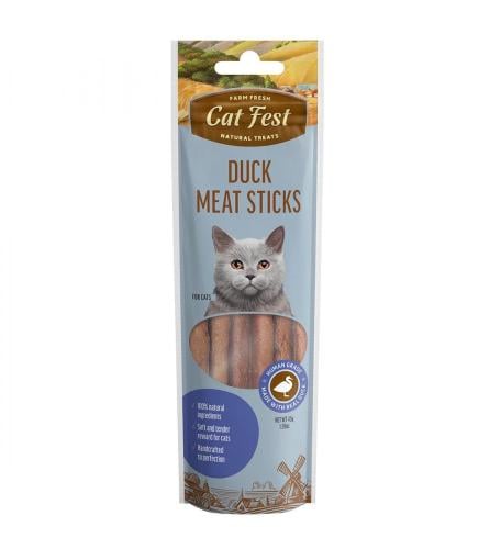 Cat Fest Treats - Natural Meat Sticks for Cats, Duck Flavor (45g)