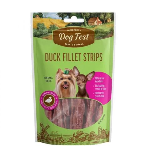 Dog Fest - Natural Duck Fillet Slices Treats for Small Breed Dogs (55g)