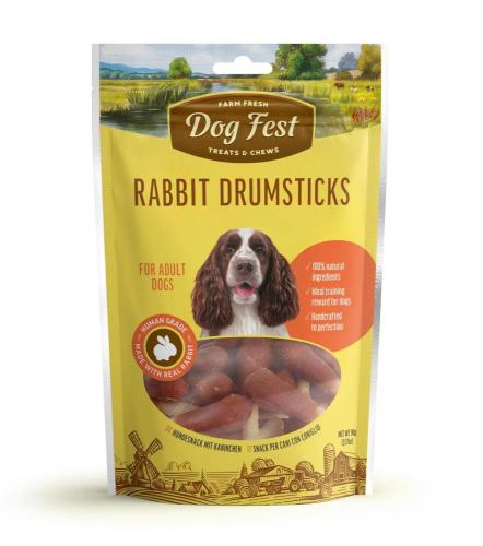Dog Fest Calcium Rabbit Meat Bone Dog Treats - Natural Chewable Treats 90g