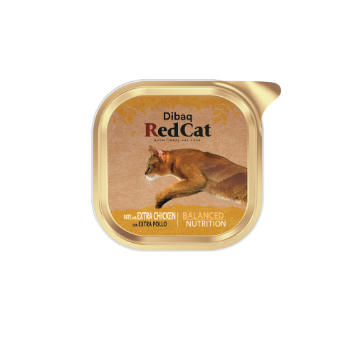 Dibaq Red Cat - Balanced Wet Food for Cats, Chicken Based, Whole Grain