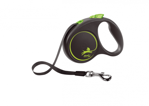Flexi Dog Leash Black Design Small Green (Length 5m)
