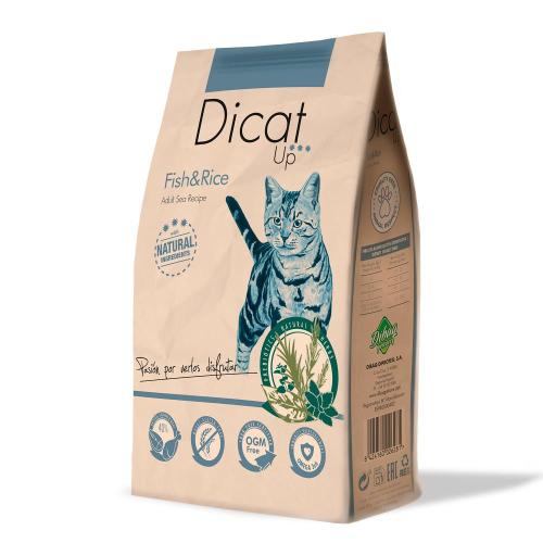 Dicat Up - Complete Dry Food for Adult Cats, Fish & Rice, Whole Grain 14 kg