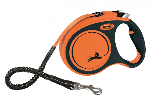 Flexi Extreme Dog Leash Large Black/Orange (5m Length)
