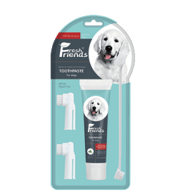 Fresh Friends Dog Dental Care Kit Dog (Toothpaste Mint Flavor 90g & Toothbrushes