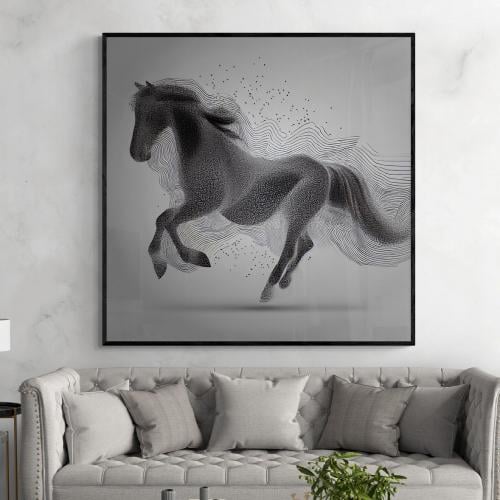 لوحة خيل فن تجريدي