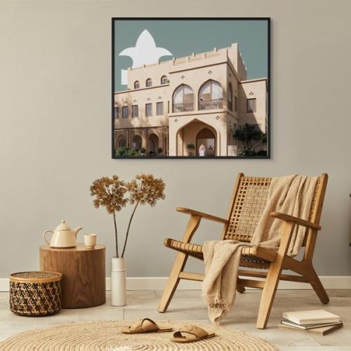 لوحه جدارية كانفس عمارة واحات الأحساء