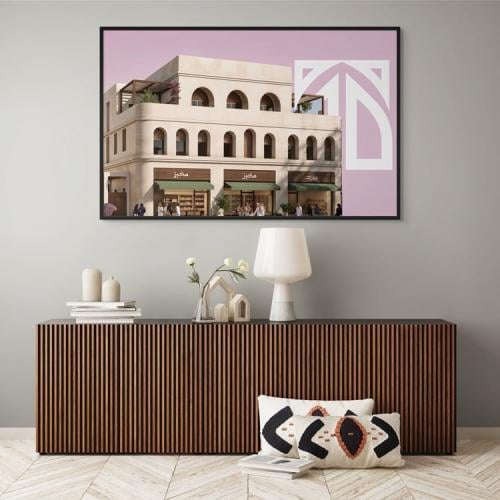 لوحه جدارية كانفس عمارة الطائف