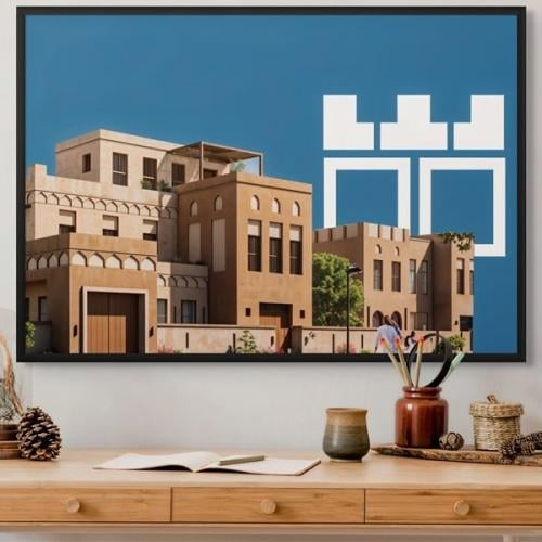 لوحه جدارية كانفس عمارة القطيف