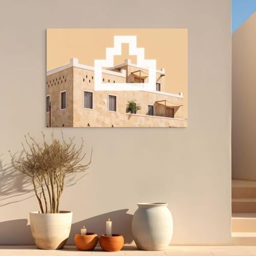 لوحه جدارية كانفس العمارة النجدية الشمالية