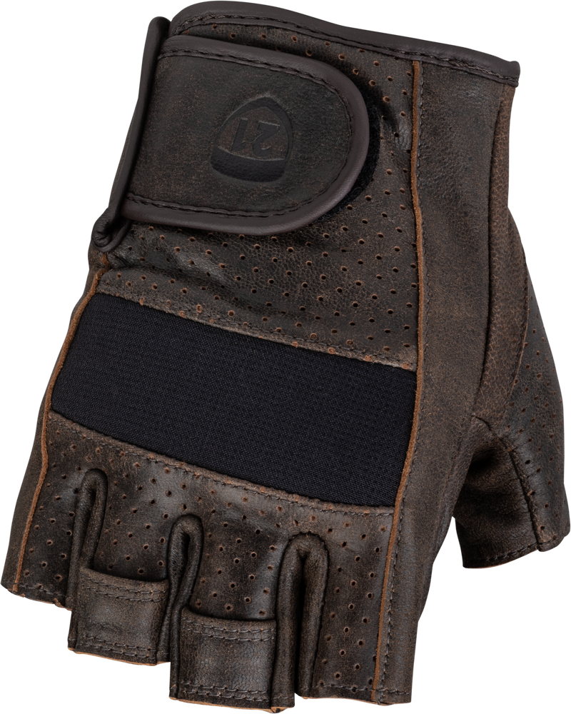HIGHWAY 21 HALF JAB GLOVES BROWN قلفز هاي وي 21 نص بني