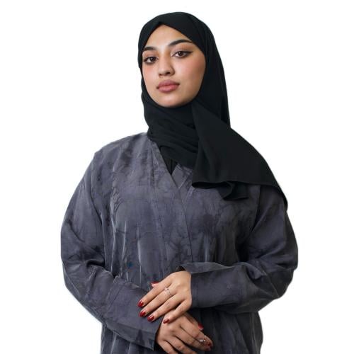 عباية حرير ياباني مشجر كحلي ورمادي