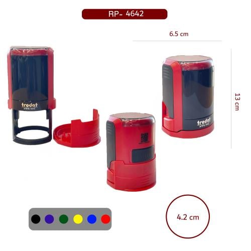 ختم TROTAD اتوماتيك دائري 4.2 cm أحمر