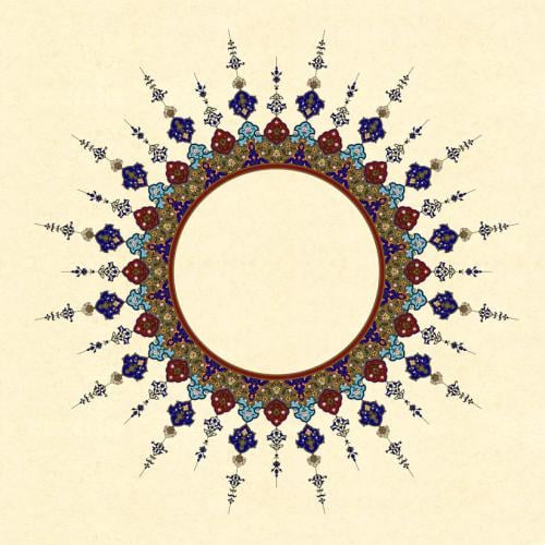 ورقة مزخرفة فاخرة للخط العربي ( 32سم ×32سم )