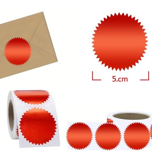 استيكر أحمر رول للختم البارز على الورق