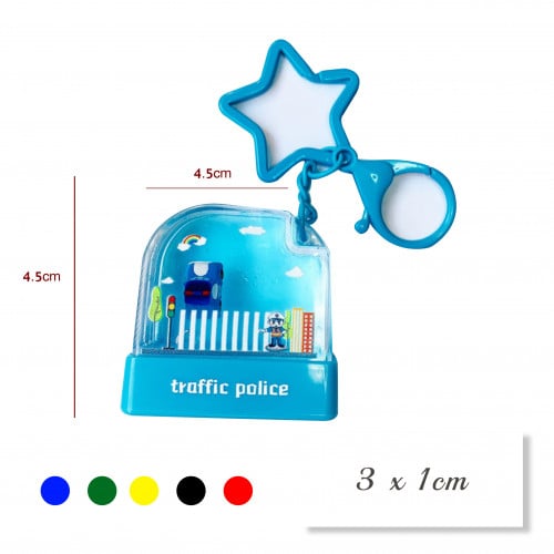 ختم شكل مائي مع ميدالية - أزرق